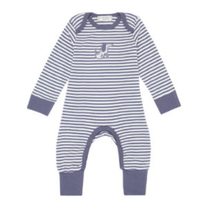 Sense Organics Strampler, blue-grey stripes